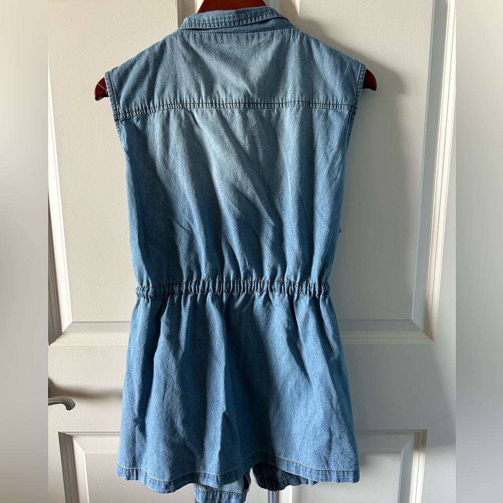 Black Label C’est Toi Chambray Utility Vest Tunic Cinched Waist 1XL - Picture 3 of 6